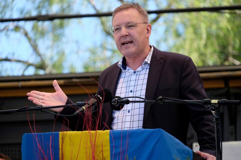 Stefan Gustavsson talar på Jesusmanifestationen år 2014