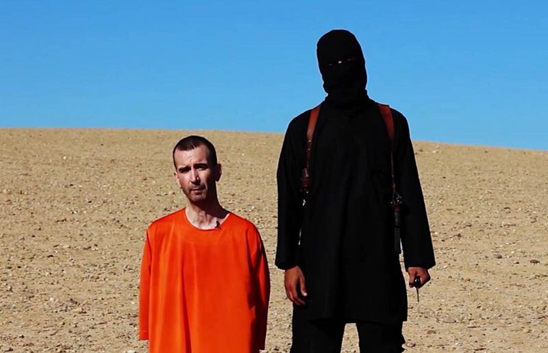 Den brittiske hjälparbetaren David Haines strax innan han blev halshuggen.