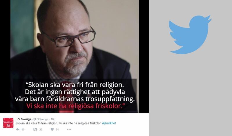 ORDFÖRANDE. Karl-Petter Thorwaldsson, ordförande på LO, finns på bild då LO Twittrar ut att de vill förbjuda religiösa friskolor.