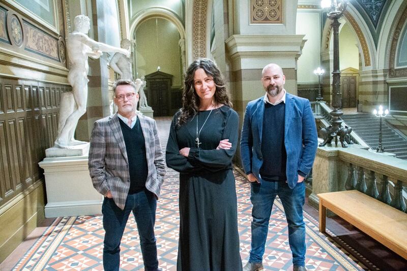 Maria Gustin Bergström tillsammans med Ulrik Josefsson och Christian Mölk efter ett seminarium om asylsökande konvertiters rättigheter