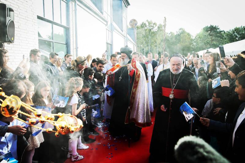 Patriark Ignatius Afrem II deltog vid invigningen av den nya syrisk-ortodox kyrka S:t Gabriel i Göteborg.