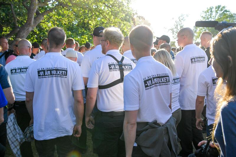 Nordiska motståndsrörelsen på plats i Almedalen.