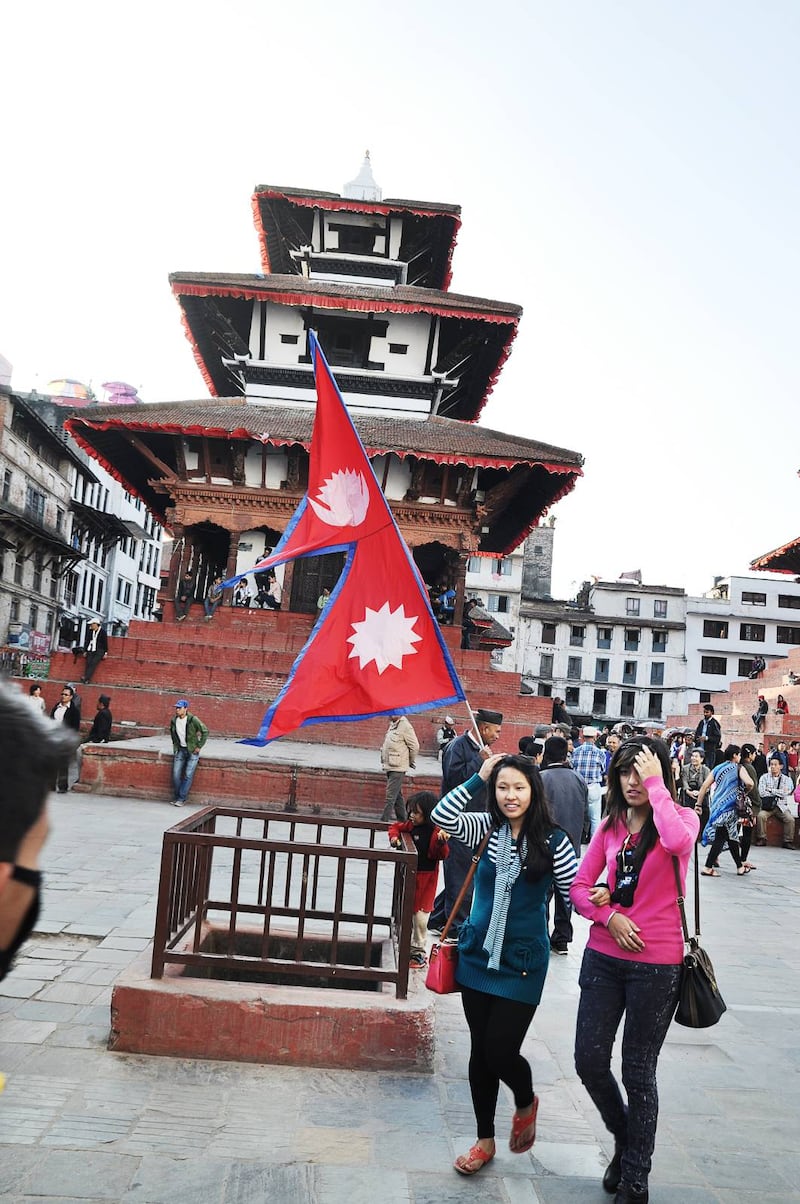 Palats- och tempelplatsen i Kathmandu.