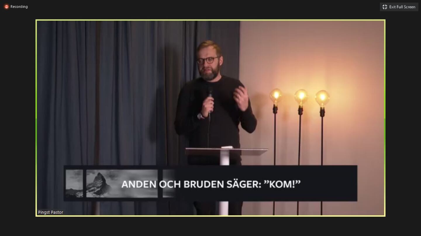 Pingst Pastor 2021. Daniel Alm talar.