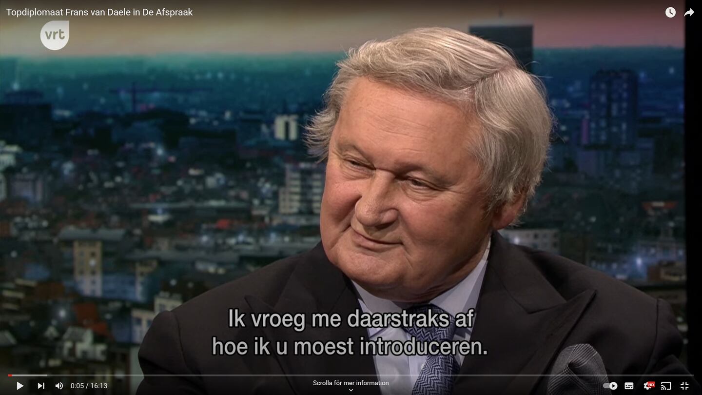 Frans van Daele, EU:s nye sändebud för religionsfrihetsfrågor.
