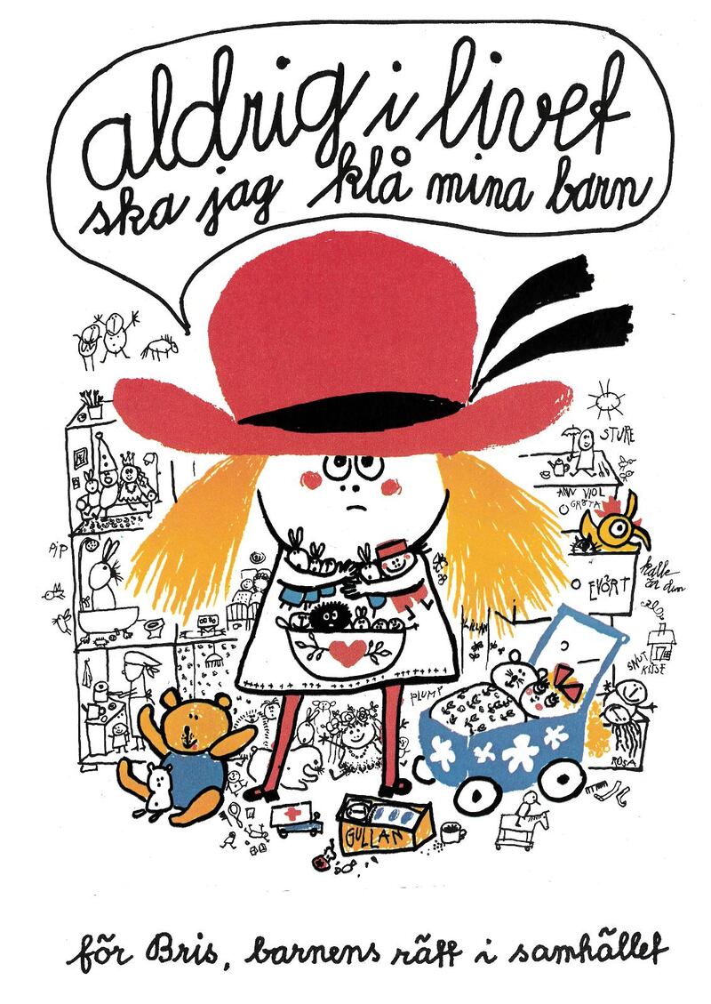 Helga Henschens Rebella gör reklam för BRIS under 1970-talet.