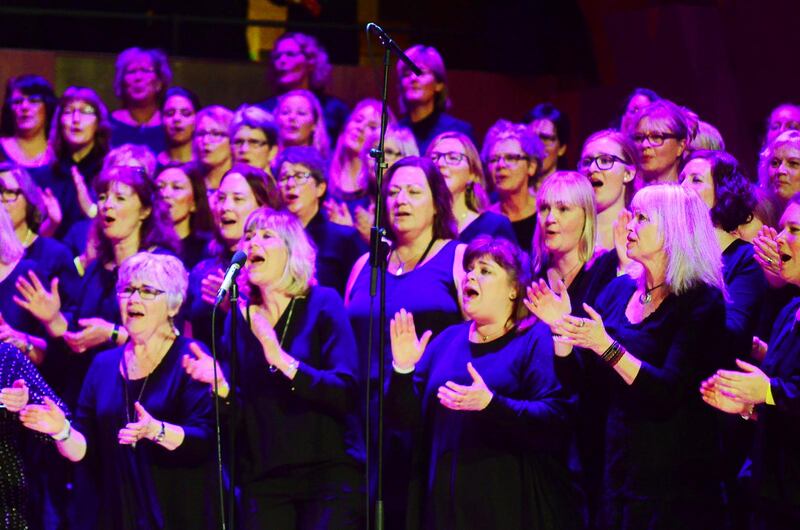 Sångare från Gospelfest på Malmö arena den 21 januari i år.
