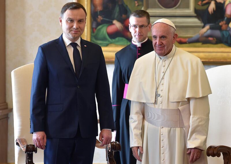 Polens president Andrzej Duda på audiens hos påven.