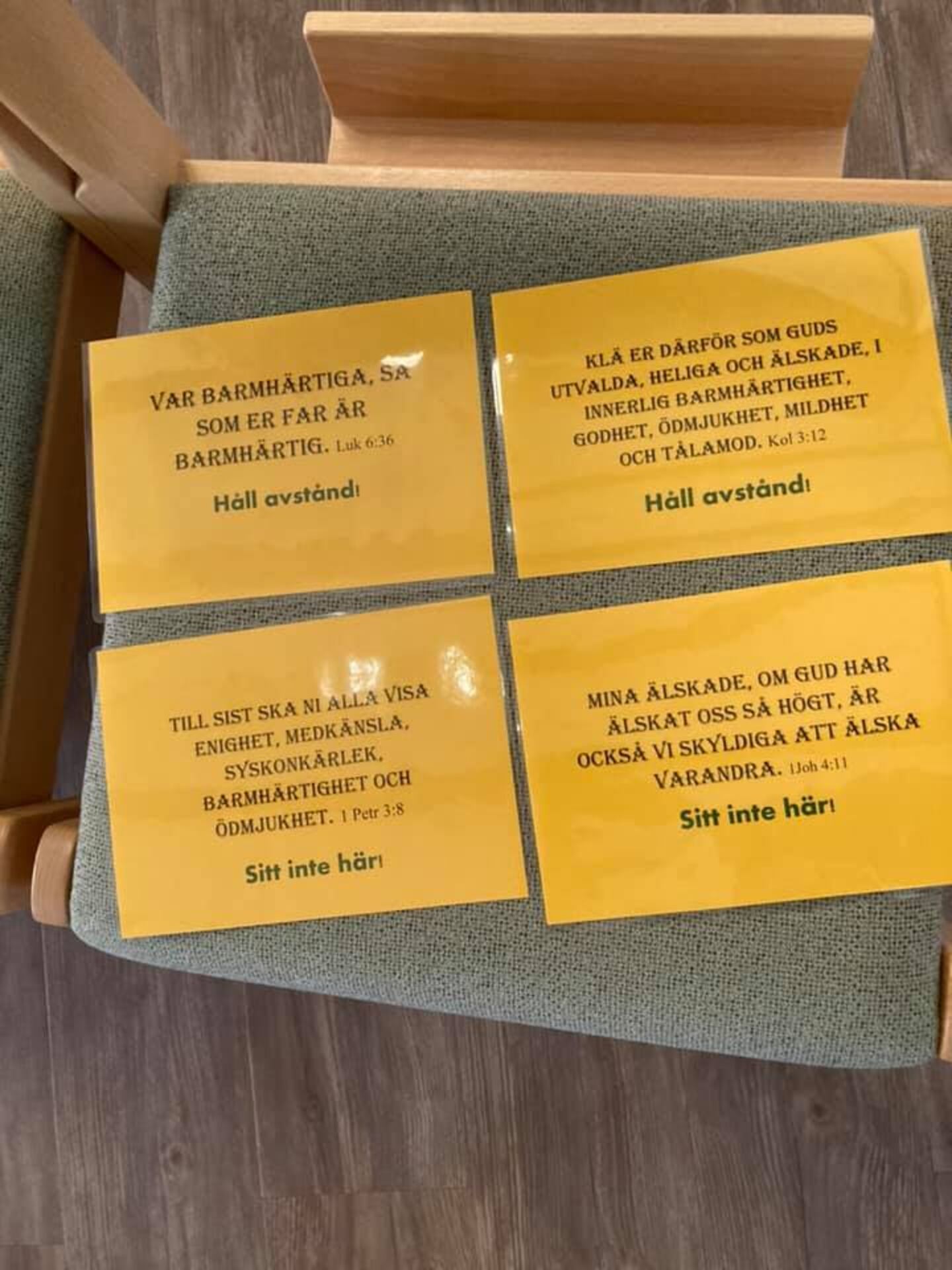Coronaskylt från Frälsningsarmén i Gävle