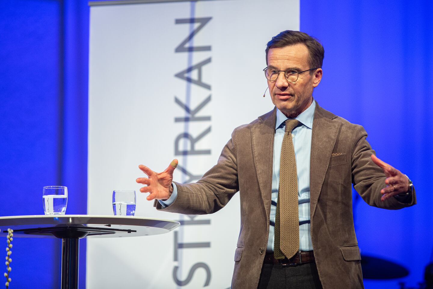 Ulf Kristersson (Moderaterna), partiledarsamtal i Uppsala Pingst inför riksdagsvalet 2022.