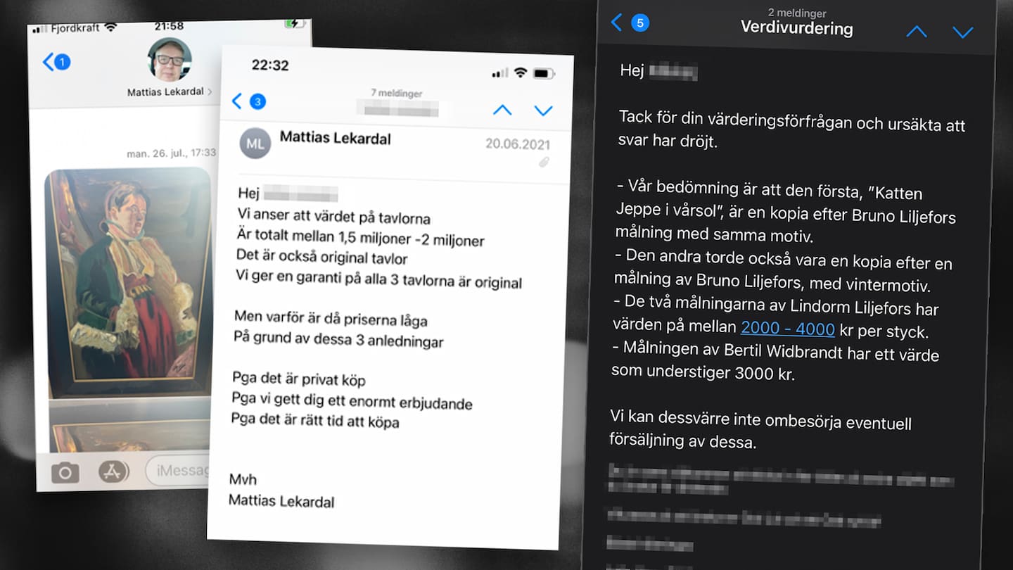 Auktionsfirma värderar de fem målningar som Mattias Lekardal sålde till den norske predikanten.