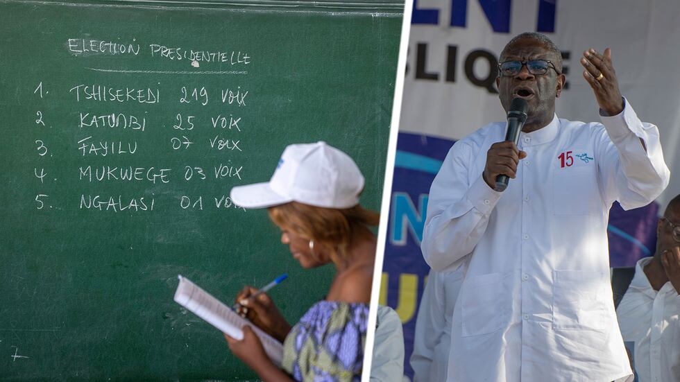 Moses Sawasawa, Mosa'ab Elshamy En funktionär räknar röster i en vallokal in Kinshasa, huvudstad i DR Kongo, den 21 december.