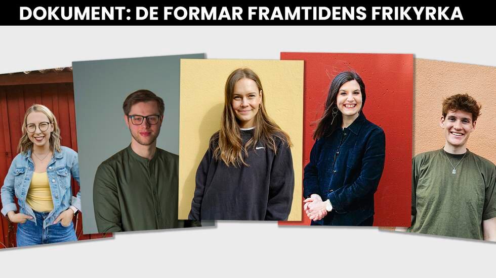 Alicia Jakobsson, Andreas Lorentzon, Vanessa Cherven, Kevin Danielsson och Evelina Erlandsson – fem unga ledare i frikyrkan.