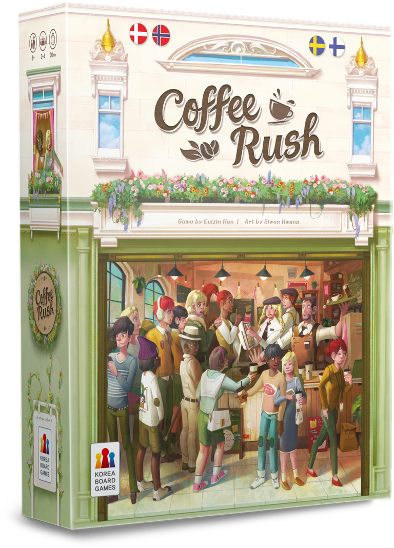Brädspelet Coffee Rush, omslag.